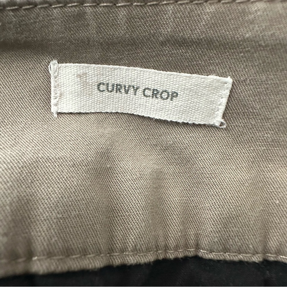 LOFT Outlet Curvy Crop Pants Women’s Sz 10 Brown Stretch Ankle Button Hem Career - Picture 5 of 12